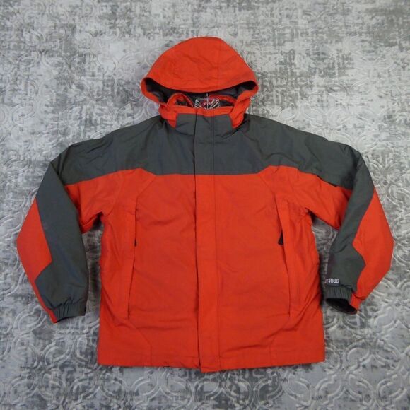 Gap Kids Jacket Coat Youth XXL (14-16) Orange Gray Removable Fleece Liner Hood - Picture 1 of 16